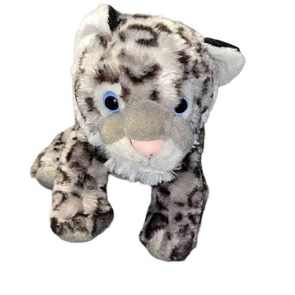 Wild Republic Plush Leopard Cub Snow Stuffed Animal Cuddlekin Nursery Shower 13” - Picture 2 of 10
